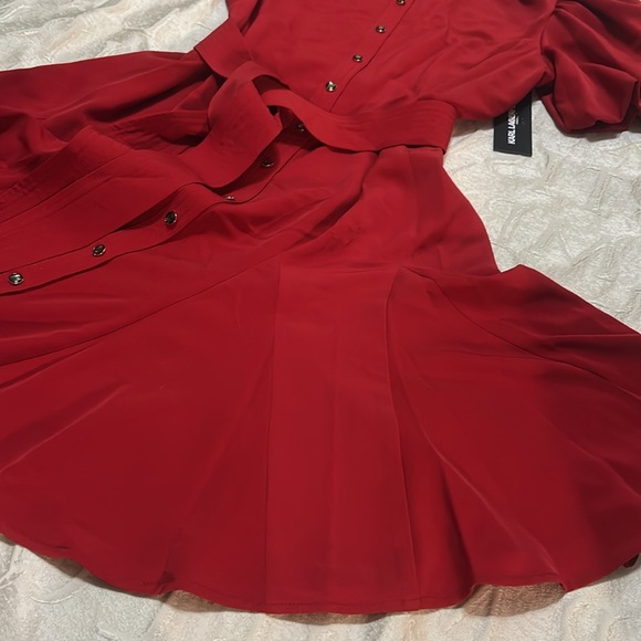 Karl Lagerfeld Red Buttoned Dress size 8 NWT - Picture 4 of 8